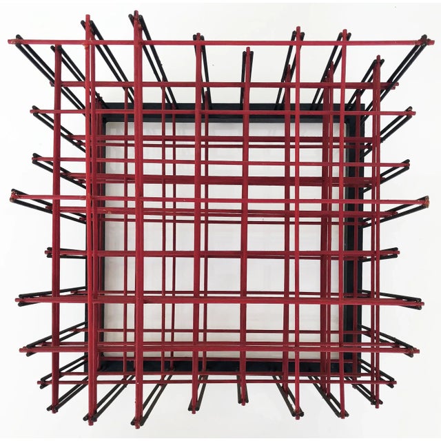 Red Ronald Brown Modernist 3-Dimensional Wall Sculpture, "Step Ladder Tour I" For Sale - Image 8 of 8