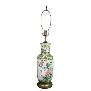Chinese Famille Verte Rouleau Form Table Lamp For Sale