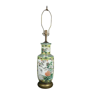 Chinese Famille Verte Rouleau Form Table Lamp