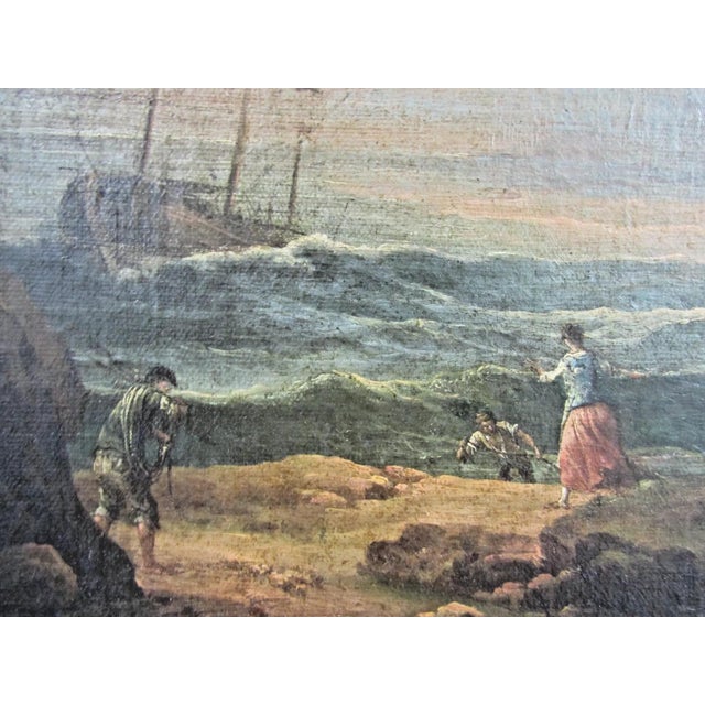 Original Claude Vernet 1773 a Shipwreck in Stormy Seas Oil on Canvas With Coa For Sale - Image 4 of 18