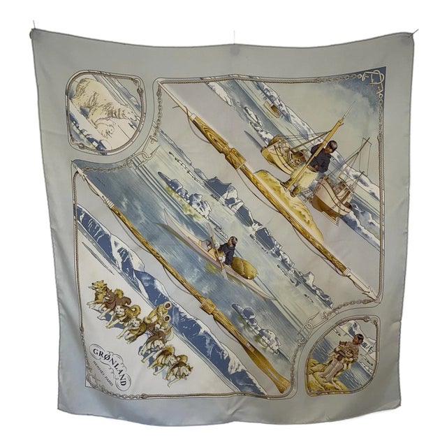 Hermès Groenland Foulard En Soie 1982 Ledoux Philippe For Sale