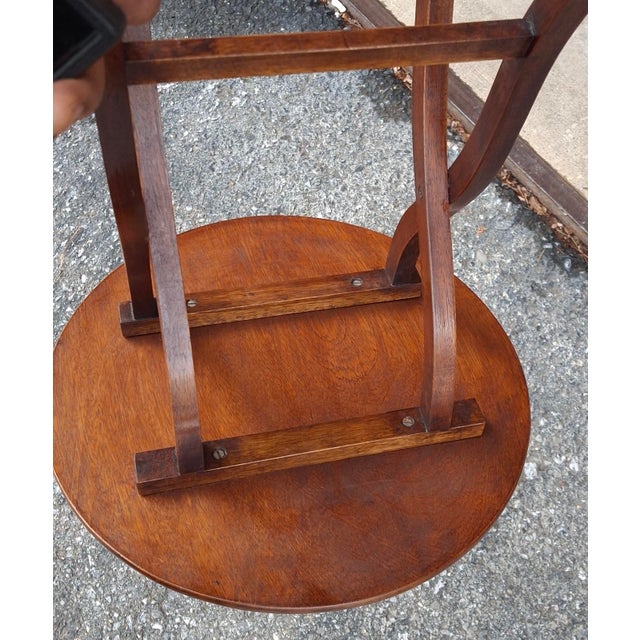 Pair Late 20th Century Folding-Form Mahogany Butler Wine Tables or Candle Stands For Sale - Image 11 of 11