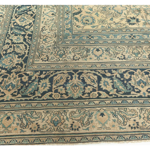 Persian Fine Antique Persian Meshad Handmade Wool Rug For Sale - Image 3 of 6