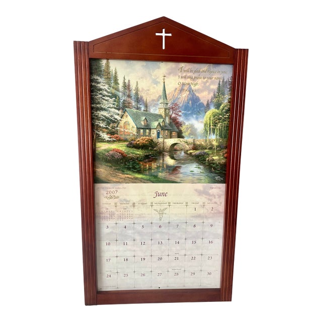 Vintage Arched Top Dark Toned Wood Wall Calender Frame Holder Excellent Condition. For Sale