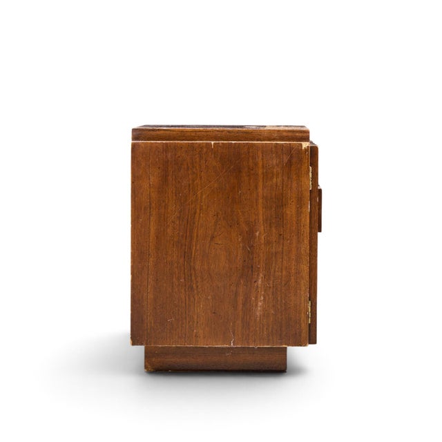 Lane Furniture Lane Staccato Brutalist Mid Century Walnut Nightstand For Sale - Image 4 of 7