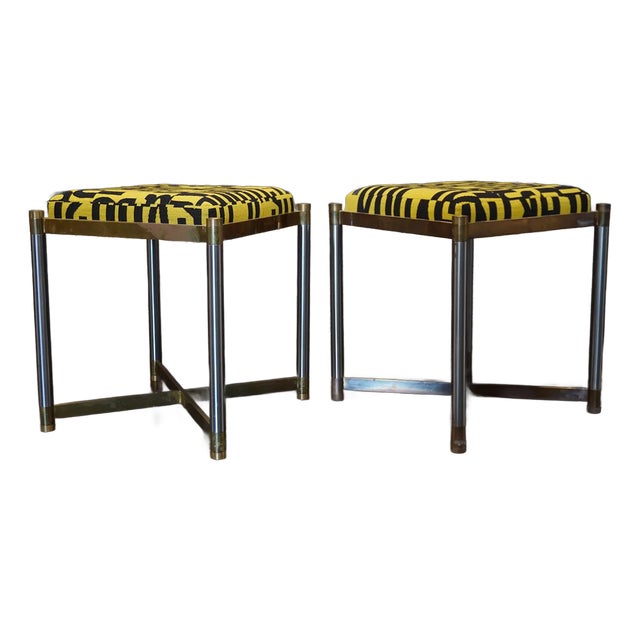 1970s Pair of Mid Century Stools by Weiman For Sale