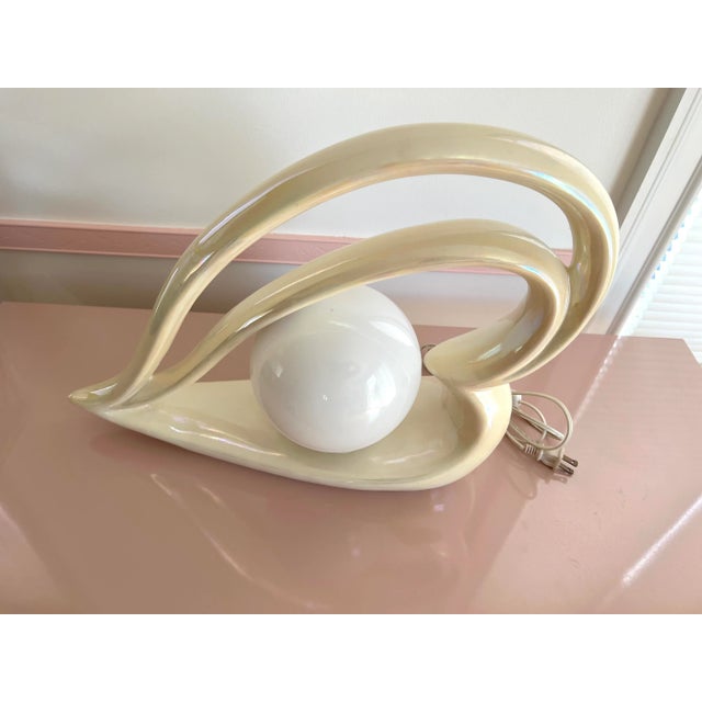 1980 Ceramic Heart Shaped Table Lamp For Sale - Image 4 of 8