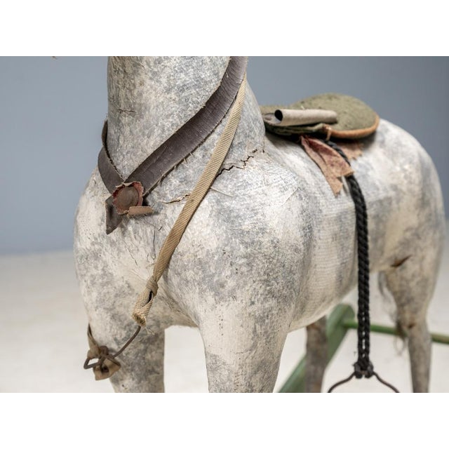 Vintage Wooden Rocking Horse, 1940s For Sale - Image 6 of 8