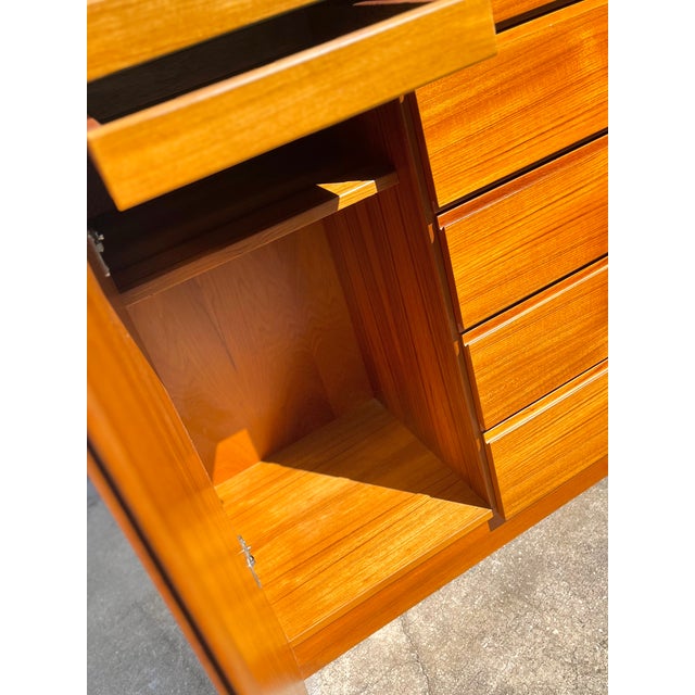 Brown Danish Mid Century Modern Teak Highboy Dresser or Gentlemen’s Chest For Sale - Image 8 of 17