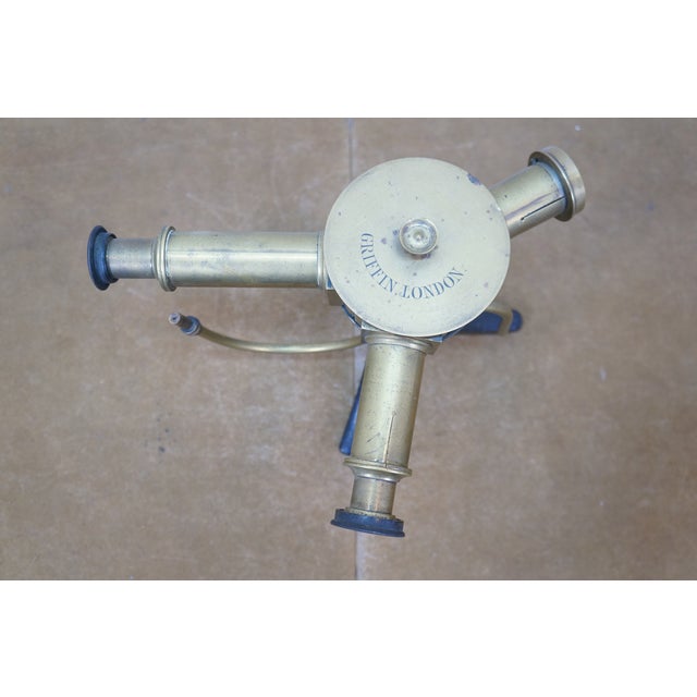 Antique Griffin London England Cast Iron Brass Scientific Spectroscope 12" For Sale - Image 4 of 18