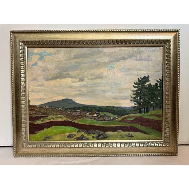 1960s Surin, Nikolay, "Ural Village," Russian Painting, 1968 For Sale - Image 5 of 9