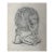 1940s Original Signed Graphite Illustration of Boy With Dog and Christmas Wreath, 12 × 9.5 In. For Sale