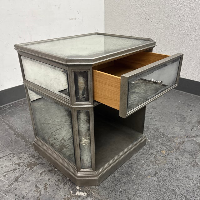 Restoration Hardware 1930's French Mirrored Open Nightstand For Sale In San Francisco - Image 6 of 12