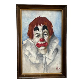 Acrylic Painting of Clown For Sale