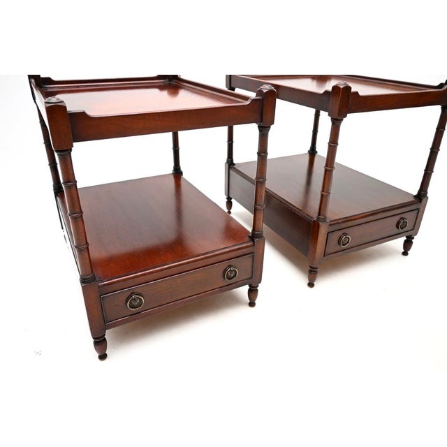 Brown Antique Georgian Side Tables, 1930s, Set of 2 For Sale - Image 8 of 11
