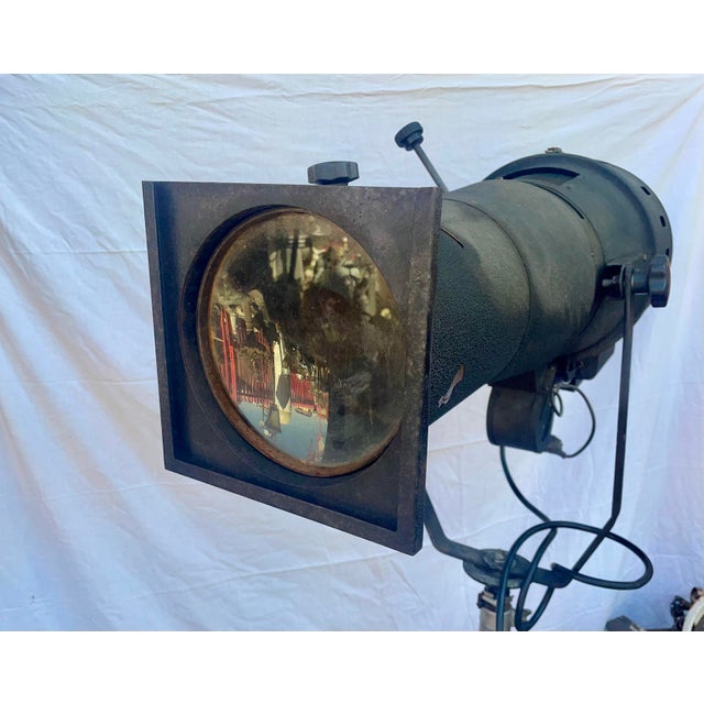 Beautiful antique "bullseye" follow-person light from a theater or film studio, 1950s, Made in Italy, fully functional and...