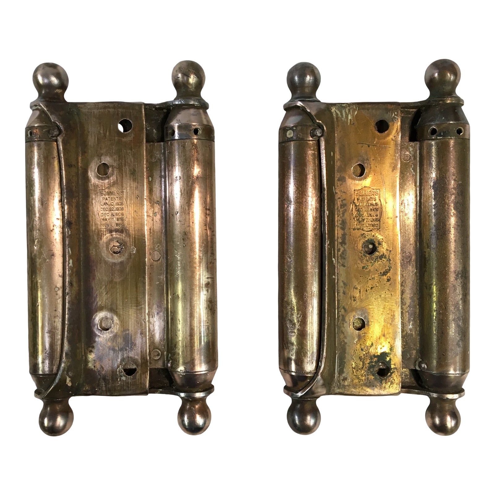 Antique 1905 BrassPlated Swinging Door Hinges a Pair Chairish