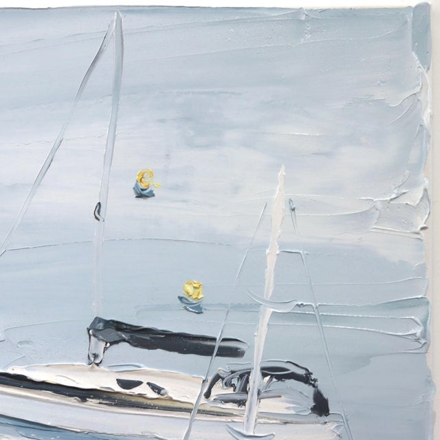 Textural Oil Painting - Berry's Bay (2011.18) - Large Original Seascape Artwork by Sally West For Sale In Los Angeles - Image 6 of 9