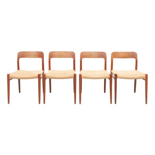 Vintage Dining Chairs in Teak by Niels Otto Møller for J. L. Møller Möbelfabrik, 1950s, Set of 4 For Sale