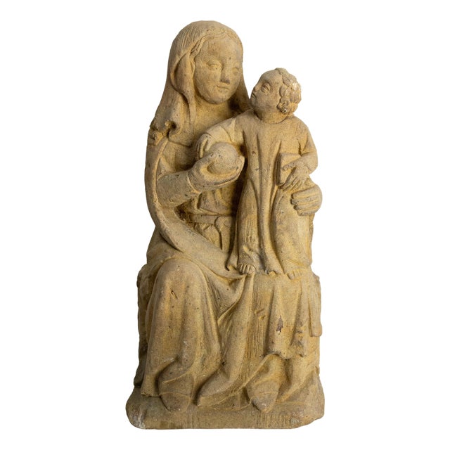 French Statuette of Virgin and Child, Early 20th Century For Sale