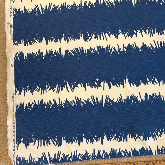 Fabulous Schumacher fabric from the Studio Bon collection. Pattern is. “Bang” in navy and white. Fabric is 45% cotton 55%...