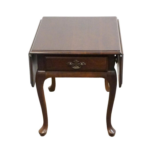 Cresent Furniture Solid Cherry Traditional Style 36" Pembroke Drop Leaf Accent End Table 1338 For Sale In Kansas City - Image 6 of 16