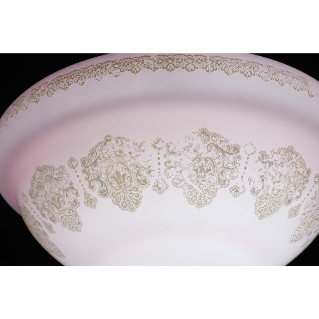 Pink Italian Midcentury Pink Art Decò Vintage Glass Chandelier With Decorations, 1950 For Sale - Image 8 of 17