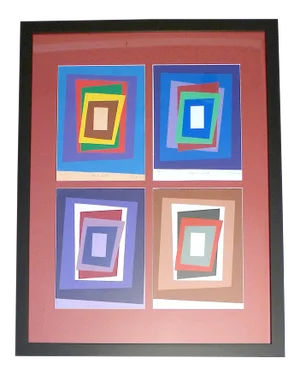 2010s Abstract Expressionist Framed Painting, a Quadriptych Limited Edition by J. Barlow