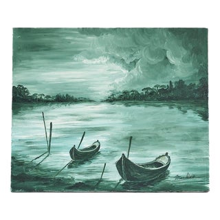 Unknown, Aquatic Landscape, 2000s, Oil on Canvas For Sale