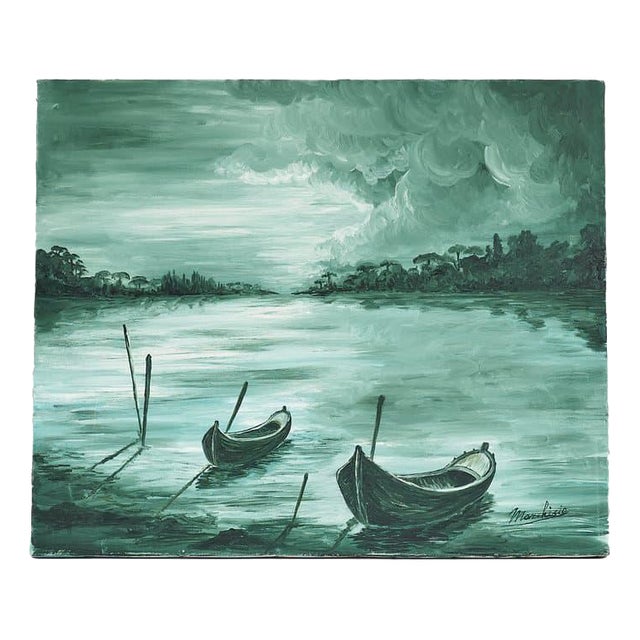 Unknown, Aquatic Landscape, 2000s, Oil on Canvas For Sale