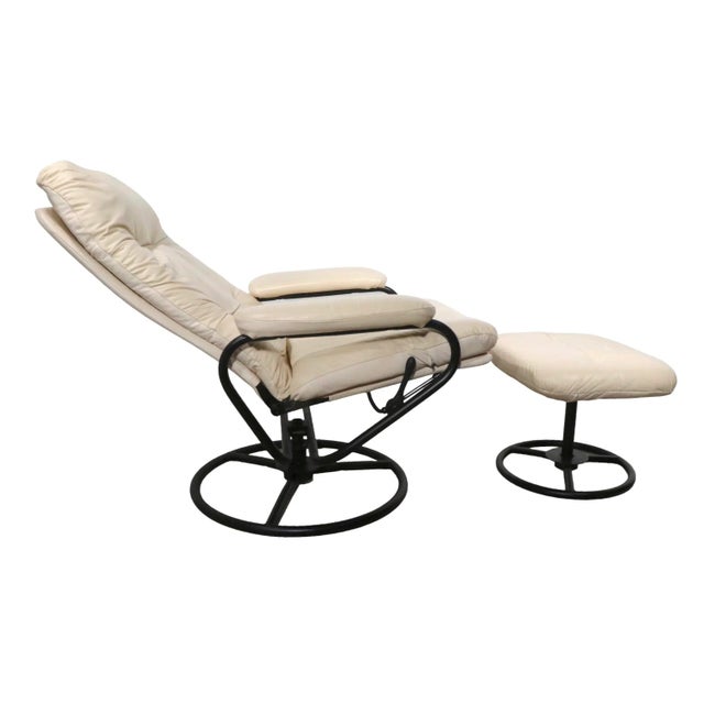 Adjustable Leather Lounge Chair With Ottoman by Pallister of North Dakota For Sale - Image 13 of 13