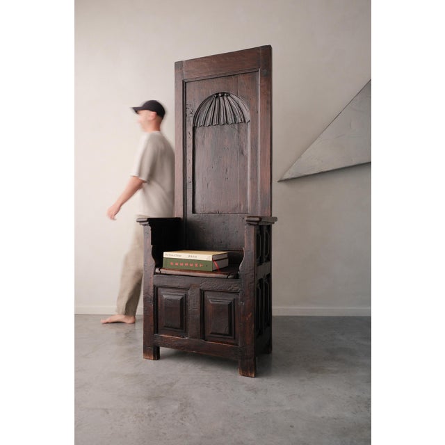 Renaissance Throne Chair in Oak For Sale - Image 12 of 12