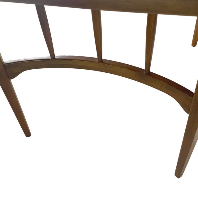 Mid-Century Walnut Extension Dining Table, Sculpted Base For Sale - Image 11 of 18
