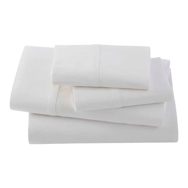 Bamboo Bedding Queen Flat Sheet in White For Sale