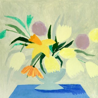 "Your Time to Shine" Contemporary Floral Still Life Mixed-Media Painting For Sale