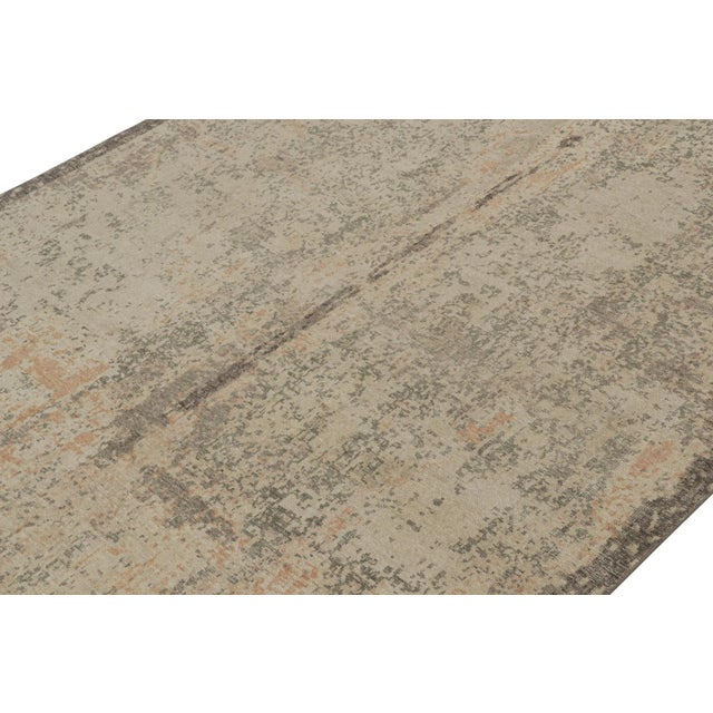 Rug & Kilim Rug & Kilim’s Distressed Style Abstract Rug in Beige and Gray All Over Pattern For Sale - Image 4 of 8