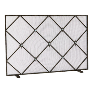 Warm Black Celeste Fireplace Screen Iron