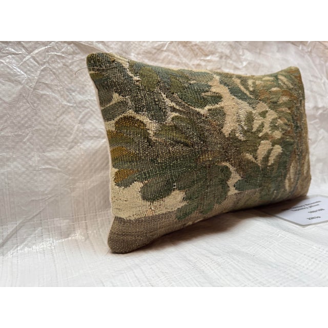 Baroque 7th Century Brussels Verdure Tapestry Fragment Pillow For Sale - Image 3 of 5
