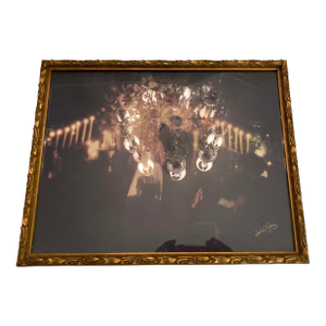 Vintage Gold Black Photo or Art Frame Includes a Personal Wedding Photo From Unknown Couple