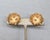 Trifari Vintage 1960s Signed Crown Trifari Round Goldtone Studded Clip Earrings-2 Pieces For Sale - Image 4 of 7
