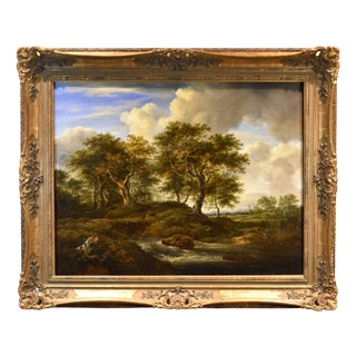 Barend Cornelis Koekkoek, Wooded Landscape, 1840, Oil on Canvas, Framed For Sale