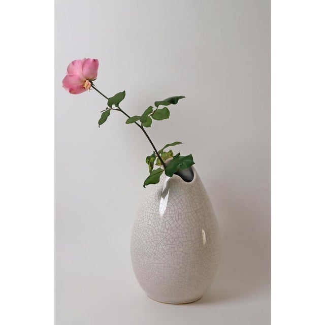 Large Handmade Crackle Vase from Fischmaul, Germany, 1950s For Sale - Image 12 of 13