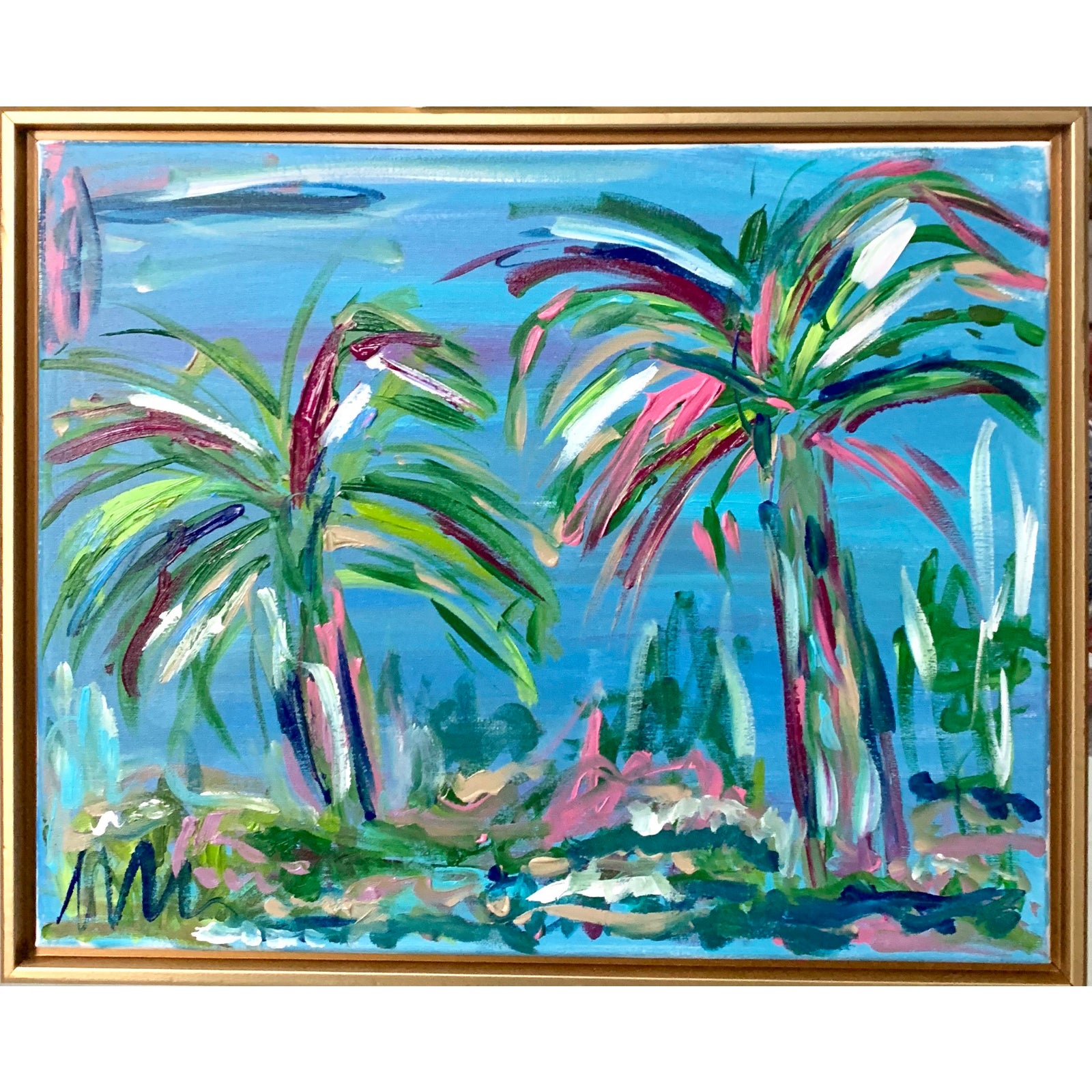 "Palm Tree" Contemporary Original Abstract Botanical Acrylic Painting