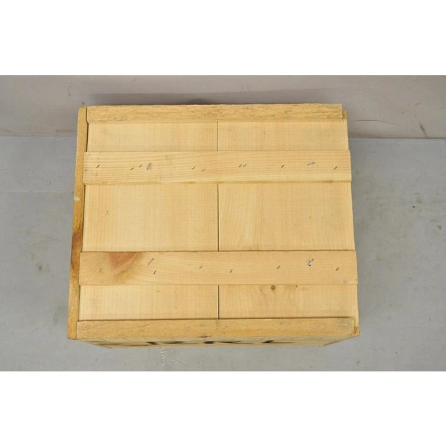 Late 20th Century Late 20th Century RRL Wooden Sliding Lid Crate Ralph Lauren? Perishable Burn Mark Storage Box For Sale - Image 5 of 12