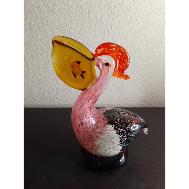 Art Deco 1980s Multicolor Art Glass Duck Figurine For Sale - Image 3 of 6