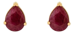 14k Gold Fine 2.1 Ct Ruby Prong Set Solitaire Studs for Mom by VRJewels- A Pair