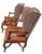 English A Pair of Custom Ralph Lauren Wingback Lounge Chairs Upholstered in Leather and Paisley For Sale - Image 3 of 18
