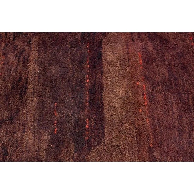 Vintage Moroccan Berber High-Pile Wool Rug in Brown, Plum and Rust, 1970s For Sale In Palm Springs - Image 6 of 13