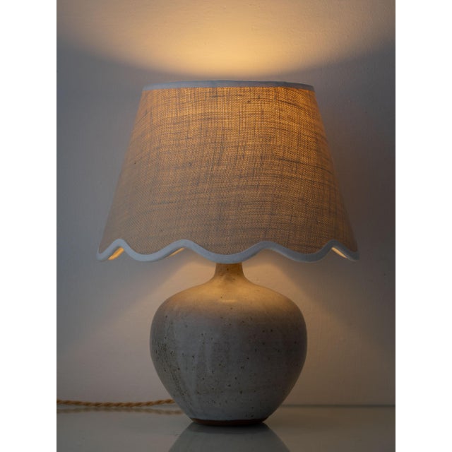 Mid-Century Modern French Studio Pottery Stoneware Table Lamp, 1950s For Sale - Image 3 of 12