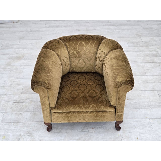 1950s Danish Relax Chair in Velour and Beech, 1950s For Sale - Image 5 of 18